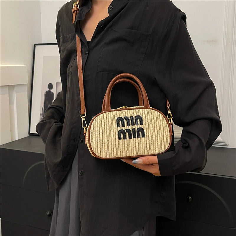Crossbody Bags for Women 2025 New Summer Straw Bag High Quality Purse and Handbag Designer Shoulder Bag Cute Beach Bag