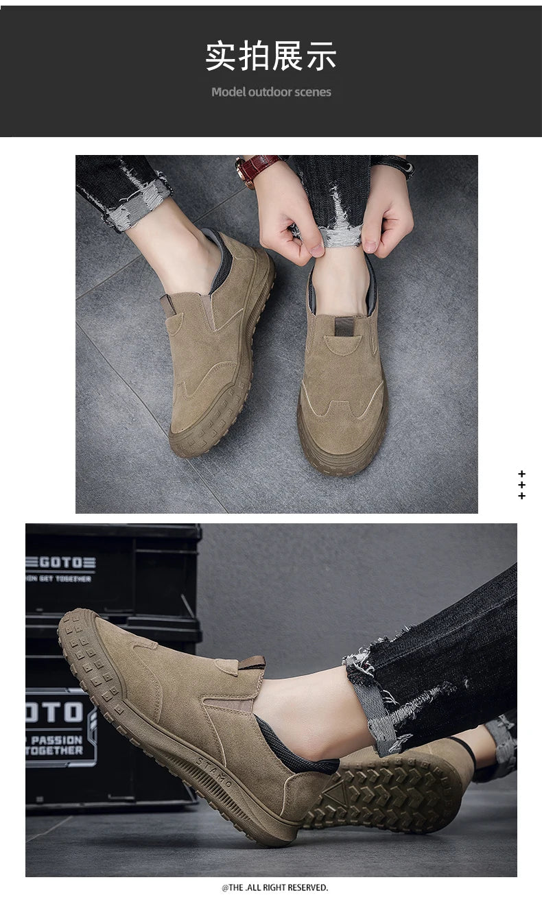 2025Men's Workwear Casual Sneakers Indoor Breathable Loafers Outdoor Seasonal Lightweight Beach Shoes Soft Sole Non-slip Fashion