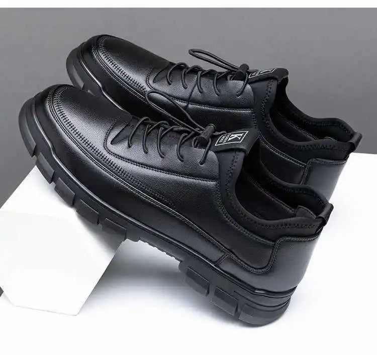 Casual Leather Shoes for Men Autumn Brand Men's Business Office Loafers Platform Mens' Soft Social Shoes Work Footwear Moccasins