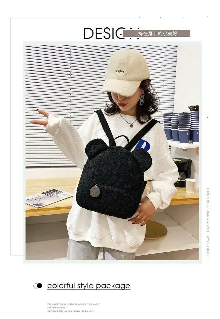 Girl Cute Backpack Women Sweet Travel Backpack Bag High Quality School Bag Girl Solid Soft Handbag Backpack Women