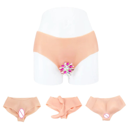 Simulated Silicone Fake Vagina Underwear Briefs Panties Hiding Penis For Crossdresser Transgender Shemale Dragqueen Cosplay Gays