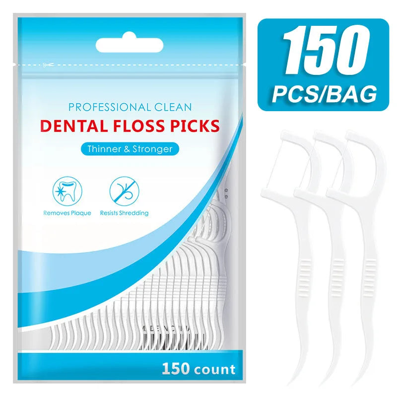 150/300pcs Dental Floss Picks Toothpicks With Thread fil dentairehilo dental flosser Tooth Threads Teeth Cleaning Oral health