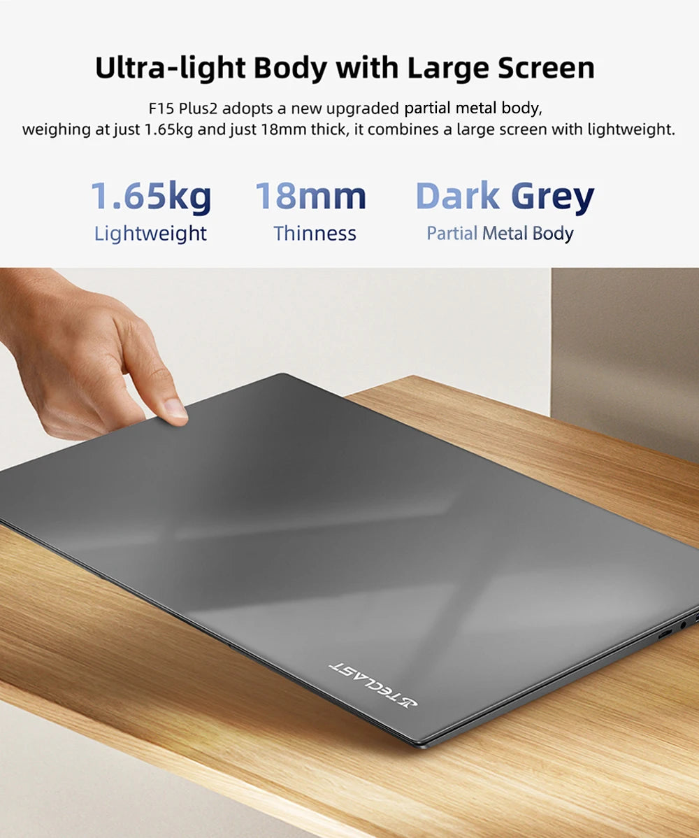 Teclast F15 Plus 2 Laptop 15.6 Inch Windows 11 Laptop 8Gb Ram 256Gb Ssd Gemini Lake N4120 Usb3.0 Mini-Hdmi Full Size Keyboard