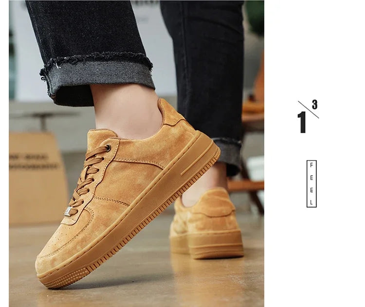 Autumn Brown Strings Sport Basketball Casual Sneakers High-top Canvas Shoe Lace-up Fashion Flat Round Wheat Color Sholeaces