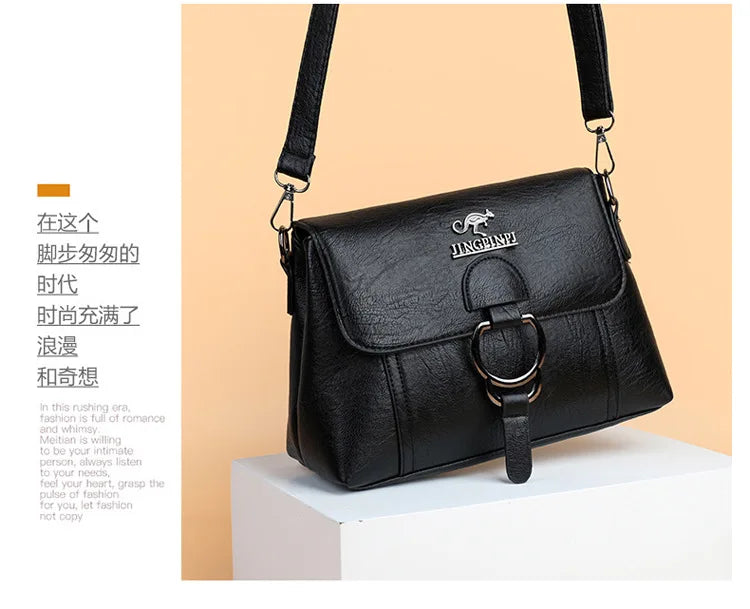 2025 Women's Single Shoulder Bag PU Soft Leather Texture Large Capacity Crossbody Handbag Simple Small Square Fashionable Bag