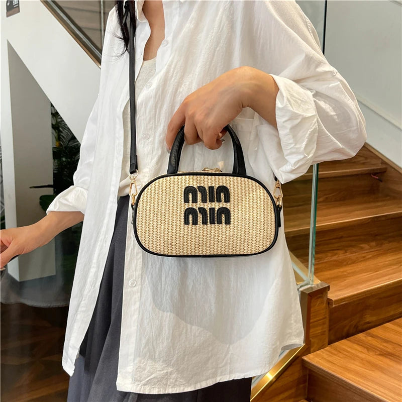 Crossbody Bags for Women 2025 New Summer Straw Bag High Quality Purse and Handbag Designer Shoulder Bag Cute Beach Bag