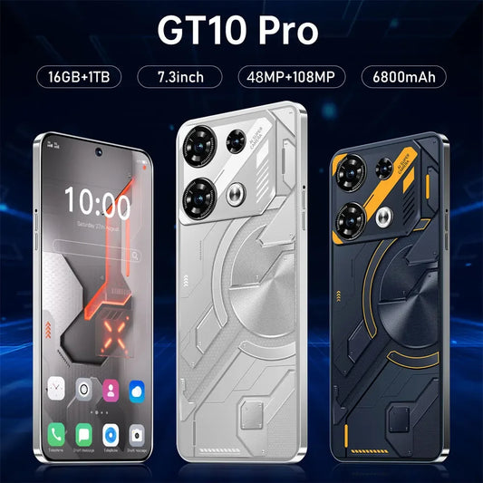 2025 GT10 Pro Original Smartphone 4G 5G 7.3HD 16G+1T Dual Sim Cellphones Android 13 Cell Phone 108MP 6800mAh Smart Mobile Phone