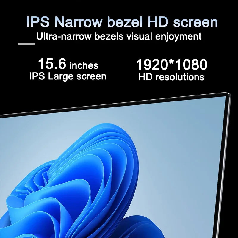 Intel N95 15.6"  Portable Laptop  7500 mAh 32GB Ram DDR4 2TB SSD Windows 11  Notebook Pc Gamer with Backlit Fingerprint