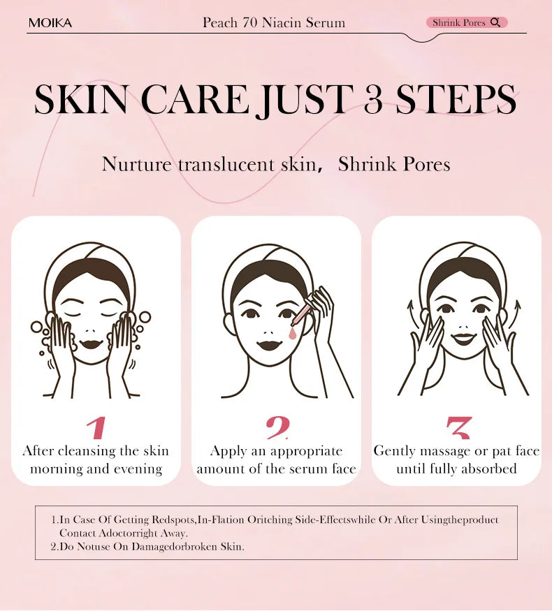 Niacinamide Serum Dark Spot Remover Fade Acne Marks Hyperpigmentation Shrink Pores Even Skin Tone Moisturizing Korea Skin Care 3