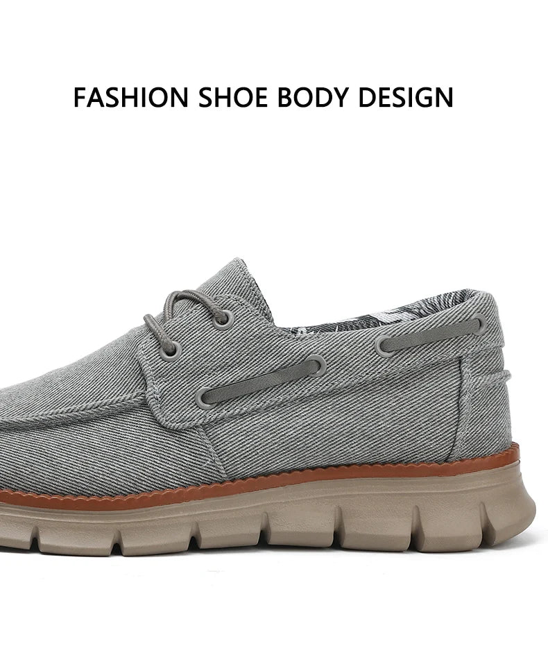 Men Canvas Sneakers with Soft Soles Casual Breathable Non-slip Men's Cloth Shoes Boat Shoes Men Comfortable Vulcanized Shoes