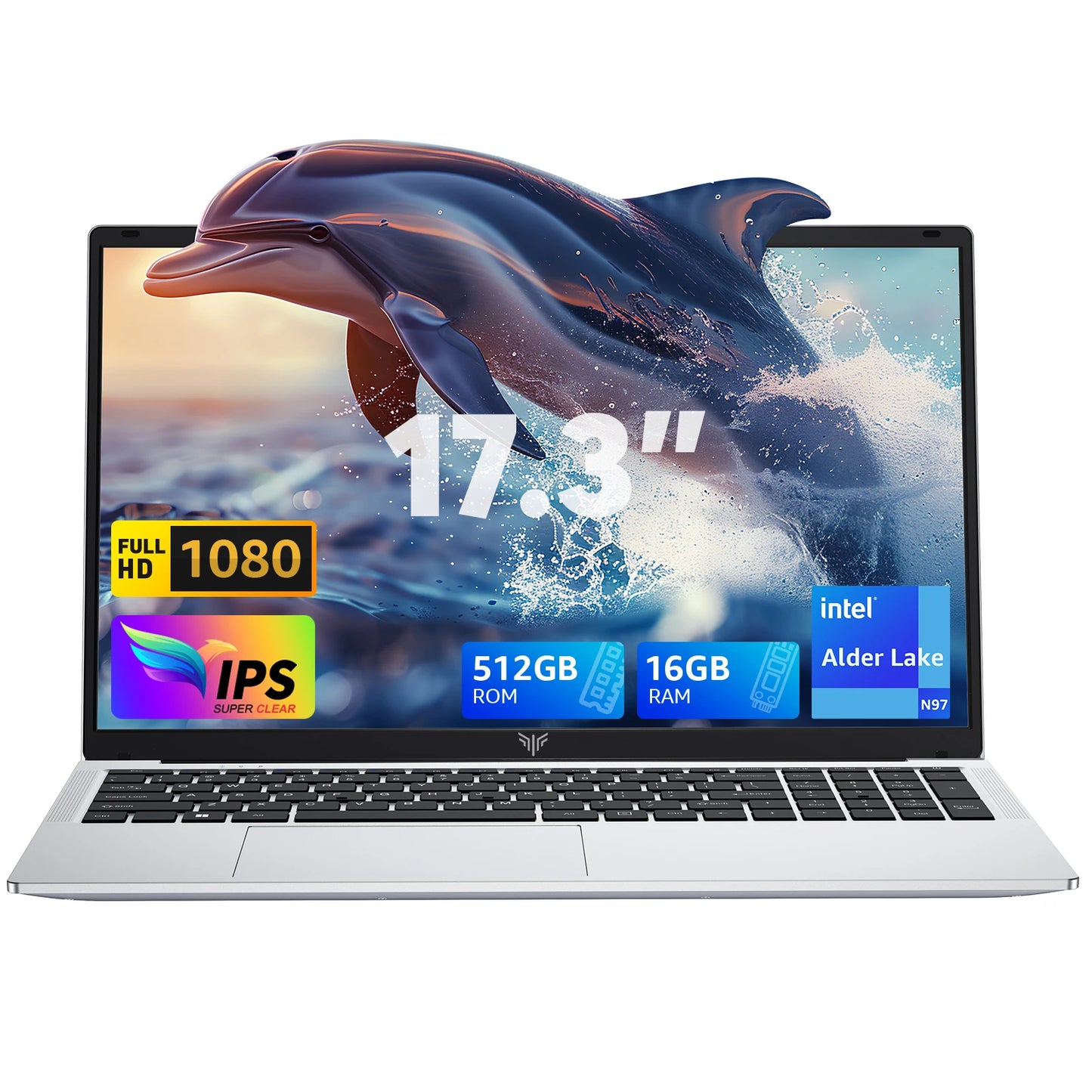 KAIGERR AX17 17.3 inch Laptop Intel N97 16GB RAM 512GB SSD Windows 11 Pro Notebook Wifi 6 BT5.2 6000Mah Battery
