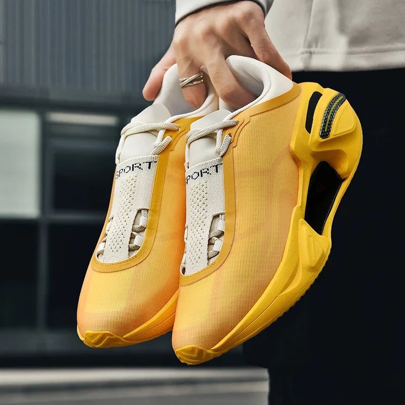 New Men's Running Shoes Breathable Soft Flat Outdoor Sports Cushioning Running Shoes Mesh Comfortable Casual Sneakers for Men