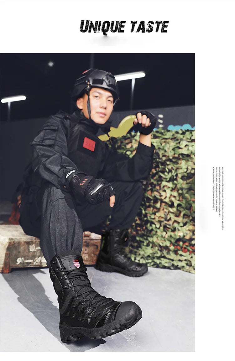Special Forces Desert Combat Tactical Men's Tall Boots Wear-resistant Training Boots Waterproof Outdoor Mountaineering Sports Cl