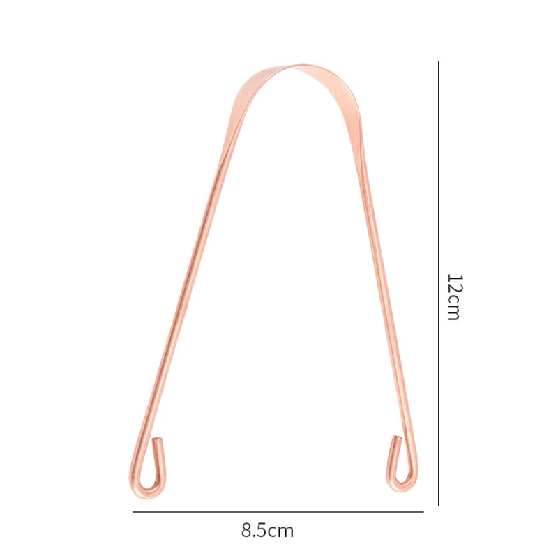 1 PC Copper Tongue Scraper U Shaped  Cleaner Travel Handy Case Remove Breath Cleaning Coated Oral Hygiene Scrapper Tools