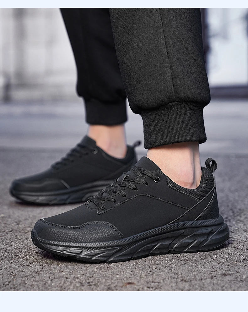 Autumn Men Sneakers Thick Soled Casual Shoes Men Cushioning Sports Shoes Outdoor Waterproof Walking Shoes Plus Size 39-48