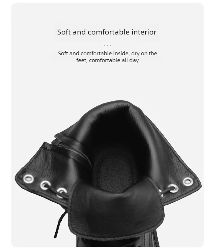 Couple's casual boots four season men's and women's high top leather boots fashion thick soled non slip plus size outdoor boots