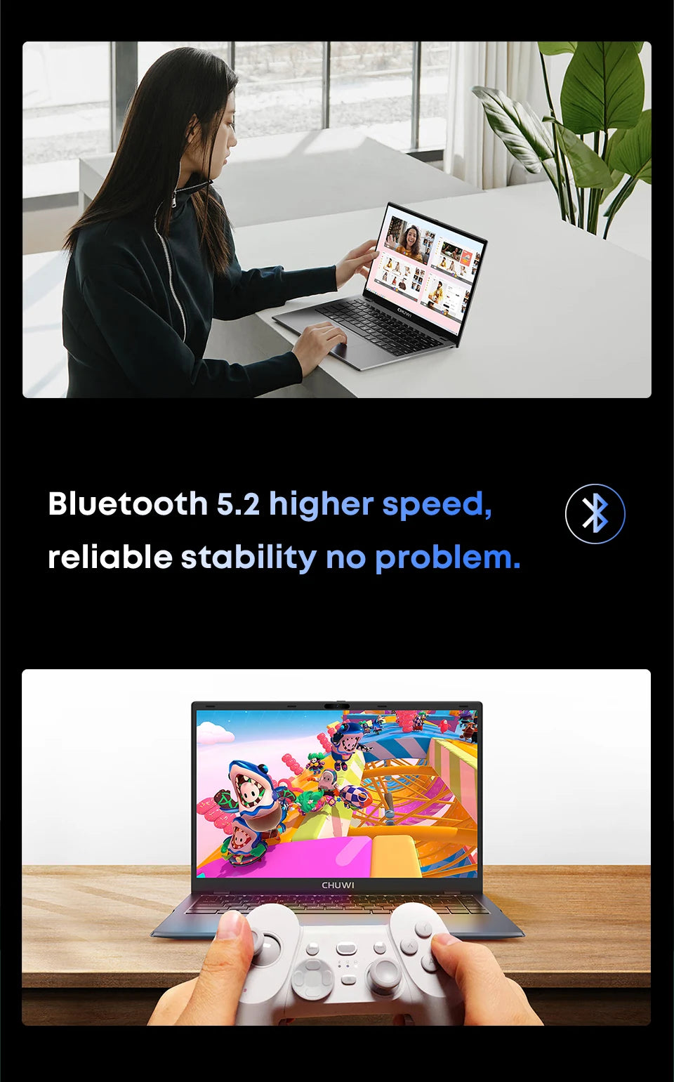 CHUWI GemiBook XPro 14.1 Inch Laptop Intel 12th N100 8GB DDR5 256GB SSD Windows 11 1920*1080 16:9 Screen WiFi 6 BT5.2 38Wh
