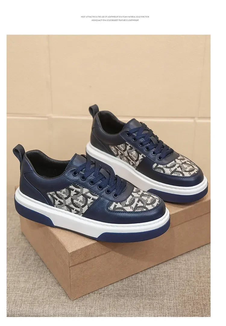 2025 Spring New Men's Shoes All Fashion Increase Board Shoes Senior Sense Retro Bar Fashion Shoes Non-slip Street Casual Shoes