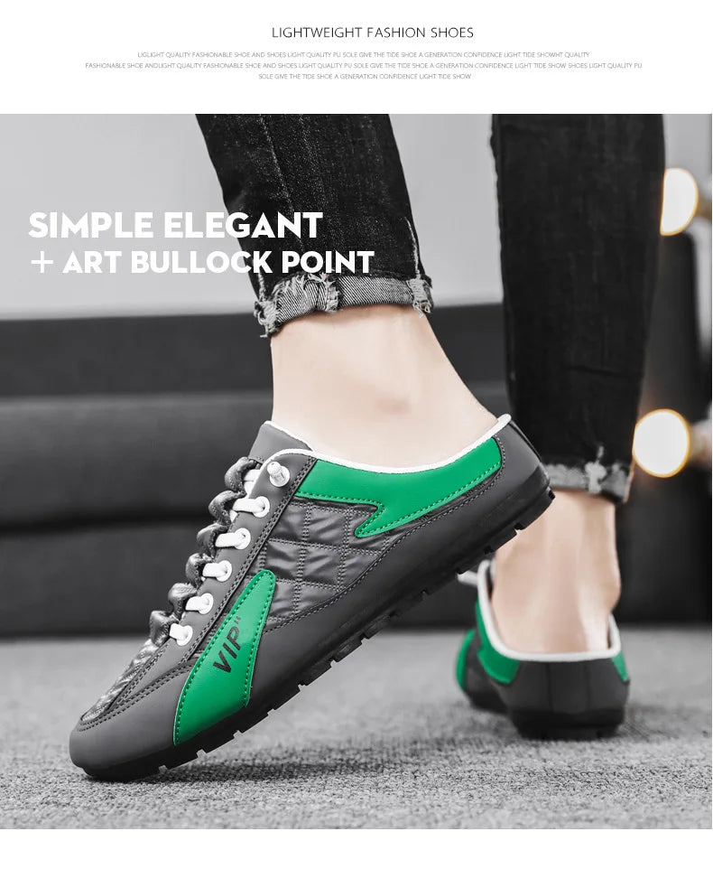 Trendy Half Slippers Flat Casual Shoes for Men Classic Summer Slippers Man's Flats Concise Men's Sneakers Slip-on Male Slippers