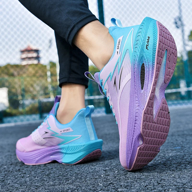 Couple Men's and Women's Carbon Plate Full-Length Summer Breathable Running Professional Breathable Running Shoes Shock-Absorbin