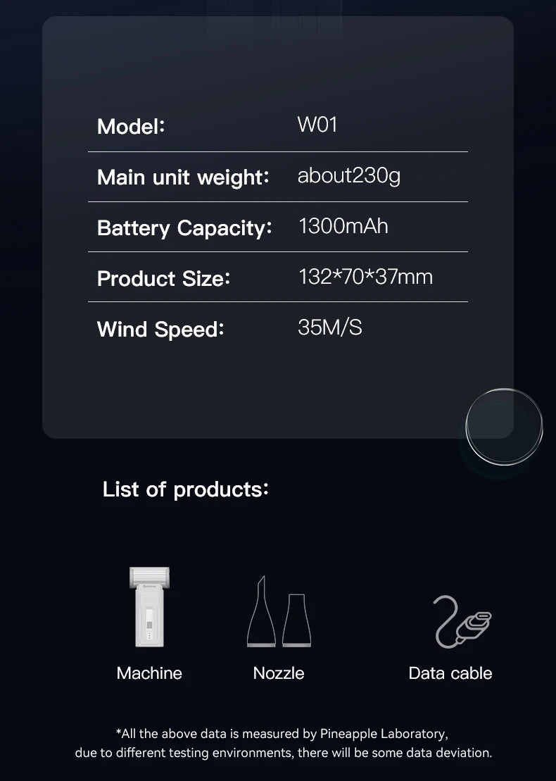 BOOSTER W01 Mini Turbo Jet Fan Turbo Fan Powerful Air Blower 100,000 RPM Powerful Blower with High Speed Duct Fan Turbo Blower