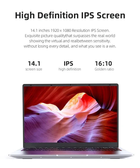 14.1'' New Laptops Windows 11 Laptop Intel i7 7500U 12GB RAM 1TB SSD Portable Office Study Laptop Computer Gaming Notebook