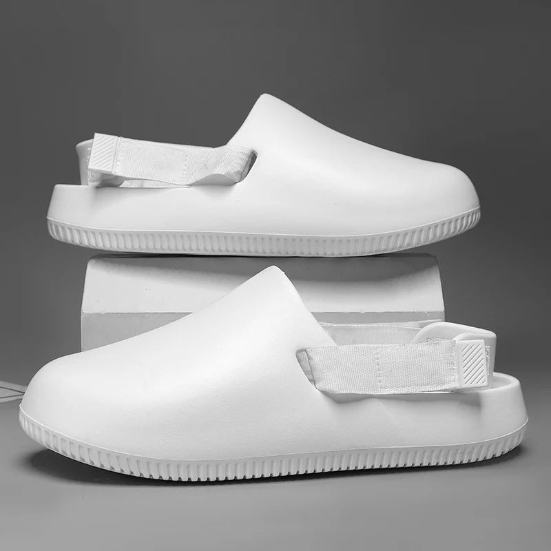 Summer Men Slippers Platform Outdoor Beach Sandals Clogs Quick Dry Non-Slip Indoor Home Slides Bathroom Shoe Male Casual Loafers