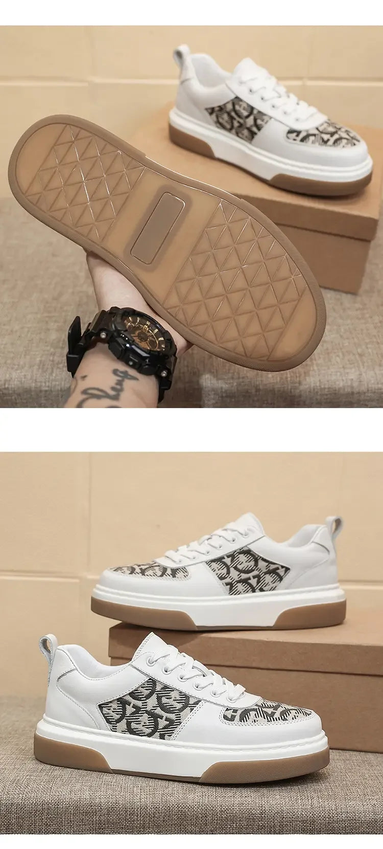 2025 Spring New Men's Shoes All Fashion Increase Board Shoes Senior Sense Retro Bar Fashion Shoes Non-slip Street Casual Shoes