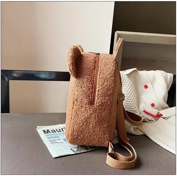 Girl Cute Backpack Women Sweet Travel Backpack Bag High Quality School Bag Girl Solid Soft Handbag Backpack Women