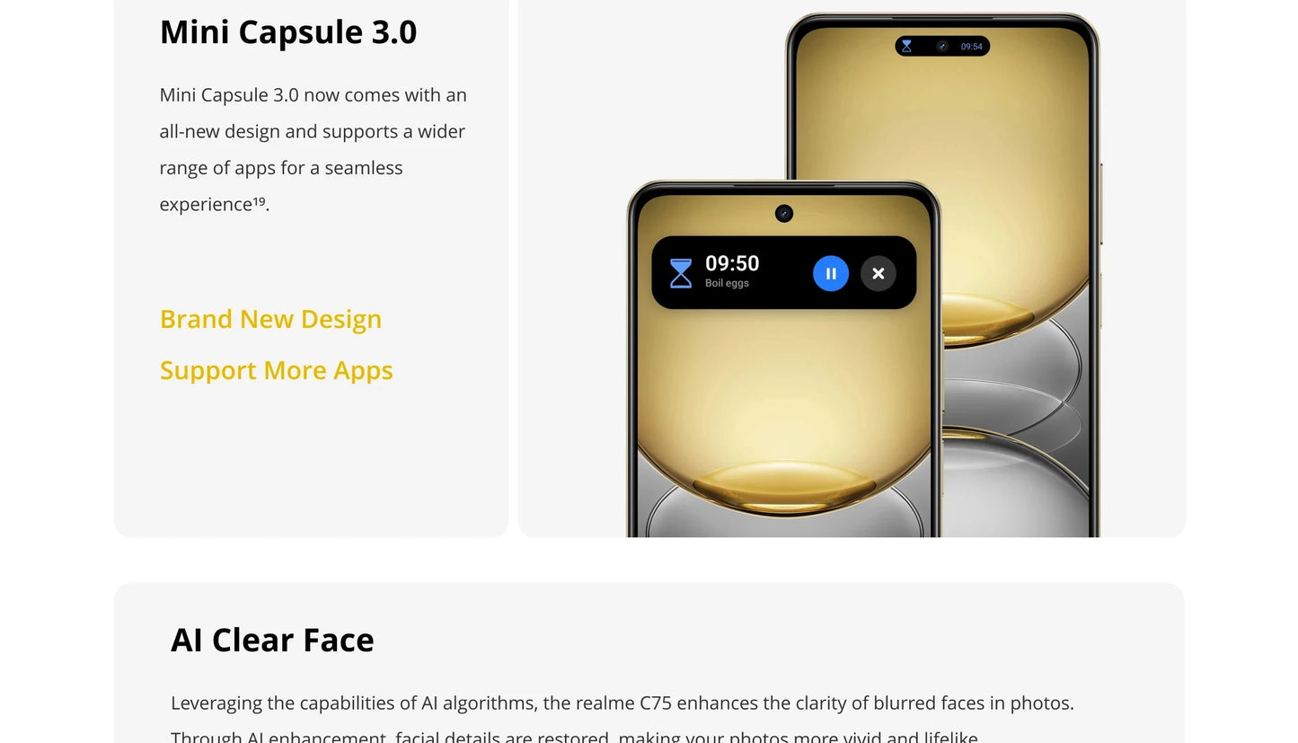 Global Version realme C75 6.72'' 90Hz FHD Display 50MP AI Camera 6000mAh Battery 45W Charge IP69 100% Original Cell Phone