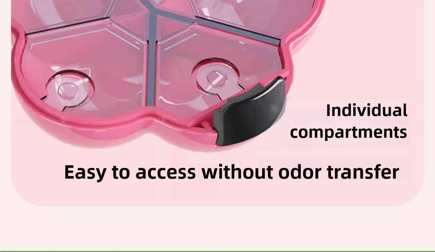 Portable, sealed, multi-functional, portable medicine box, dopamine wind medicine tablets, mini flower storage box