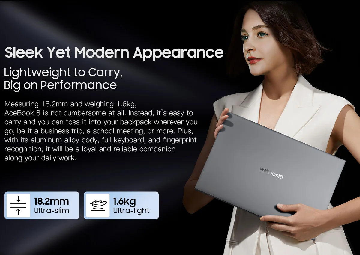 Blackview AceBook 8 Laptop 15.6" 12th Gen Intel Alder Lake N97 16GB RAM 512GB SSD + expansion up to 1TB Windows 11 Home 15.6"