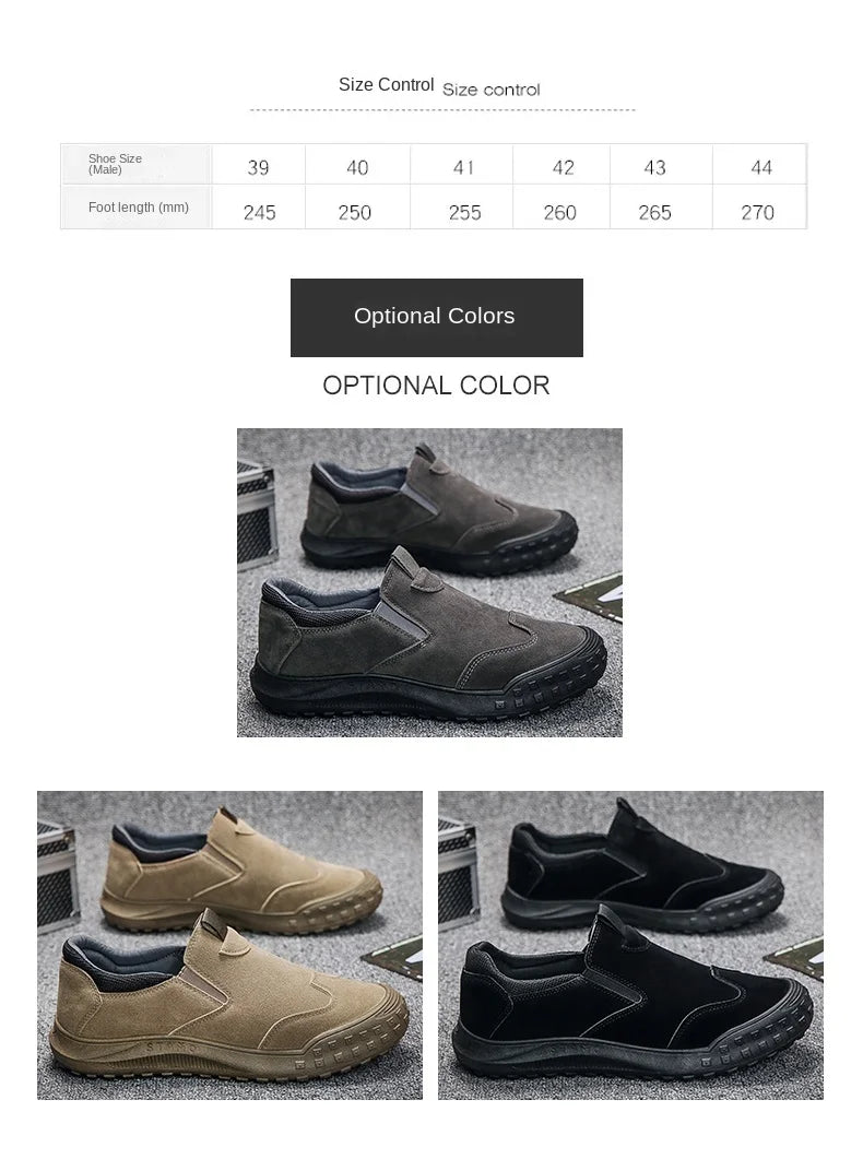 2025Men's Workwear Casual Sneakers Indoor Breathable Loafers Outdoor Seasonal Lightweight Beach Shoes Soft Sole Non-slip Fashion