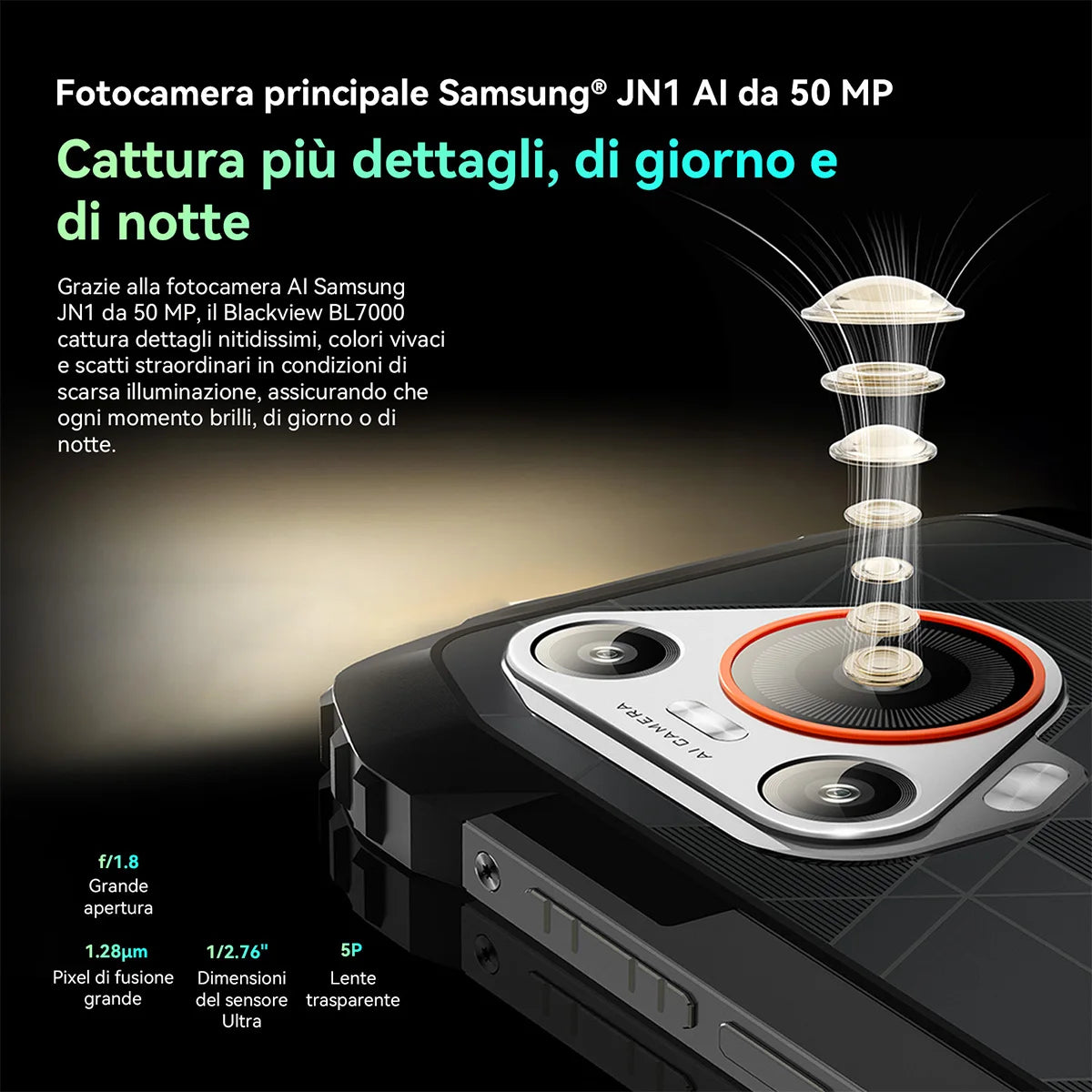 BLACKVIEW BL7000 5G AI Rugged Phone Deepseek GPT Android 15 Smartphone, 6.78" HD+2.4K Display 120Hz, 24(8+16)GB 256GB, 7500Amh