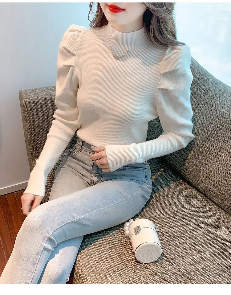 Autumn Winter Fashion Harajuku Sweater Women Elegant Casual All Match Pullovers Long Sleeve Knitting Tops Chic Female Clothes