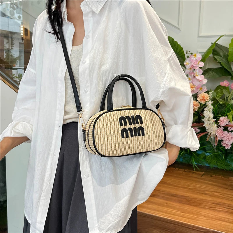 Crossbody Bags for Women 2025 New Summer Straw Bag High Quality Purse and Handbag Designer Shoulder Bag Cute Beach Bag