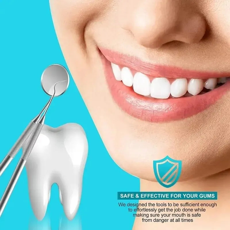 Stainless Steel Dentist Oral Tools Cleaning Flossing Tartar Removal Easy to Clean Not Easy to Break Dental Oral Mirror Care Kit