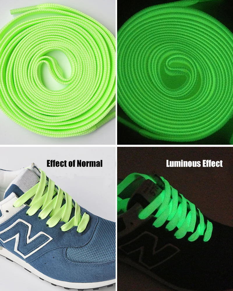 1pair Shoelaces Glow In The Dark Night Luminous Sports Shoes Accessories Elastic Laces Shoestrings Shoelaces for Kid Sneakers