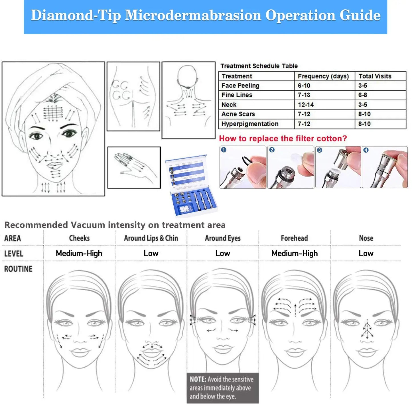 Professional Diamond Microdermabrasion Machine 65-68cmHg Suction 9 Tips Facial Exfoliation Skin Dermabrasion Machine