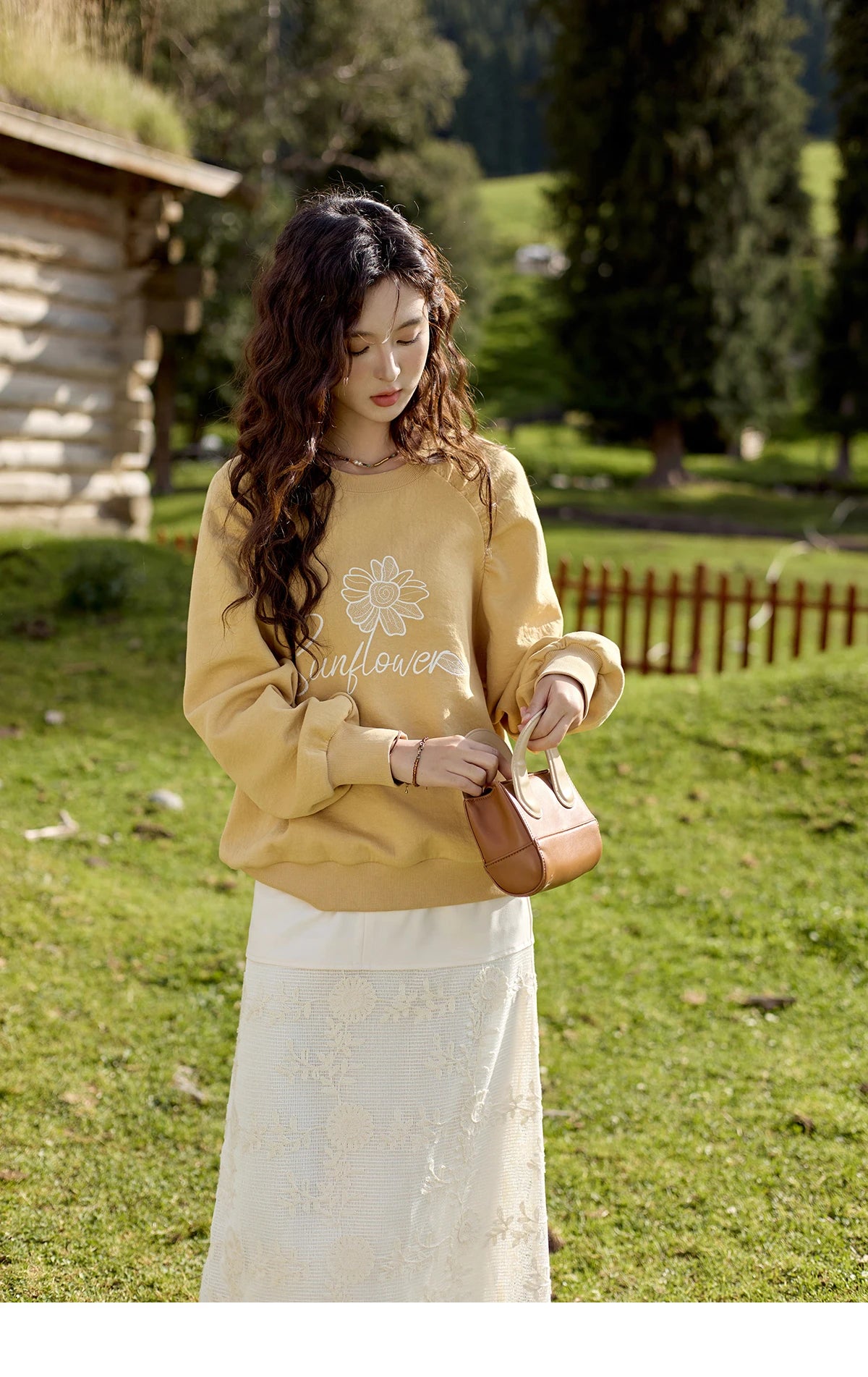 MISHOW Lace Embroidery Patchwork Fake Two-piece Skirt for Women 2024 Versatile Slim A-line Skirt Elegant Ruffle Skirt MPD42B0476