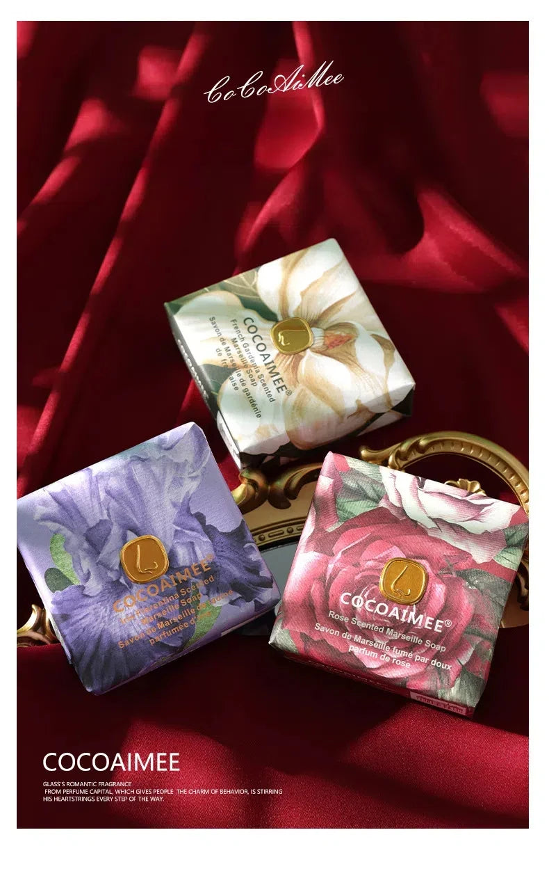 200g French Soap Mite Removing Soap Lavender French Hand Ground Soap Korean Style Baoli Wedding Gift Box Wedding Souvenir Gift