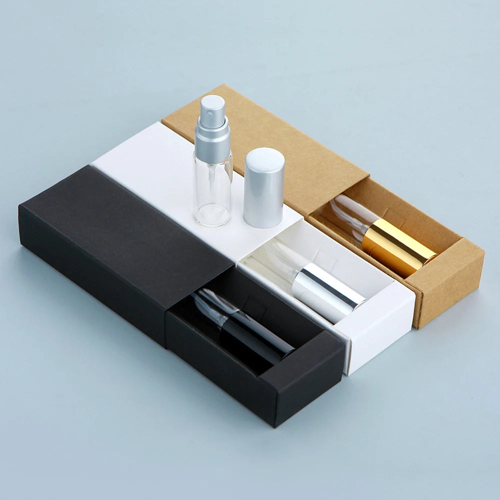 50 件/批 5ml 香水瓶配香水紙盒香水可填充霧化器噴霧瓶噴霧器定制 LOGO 另付費