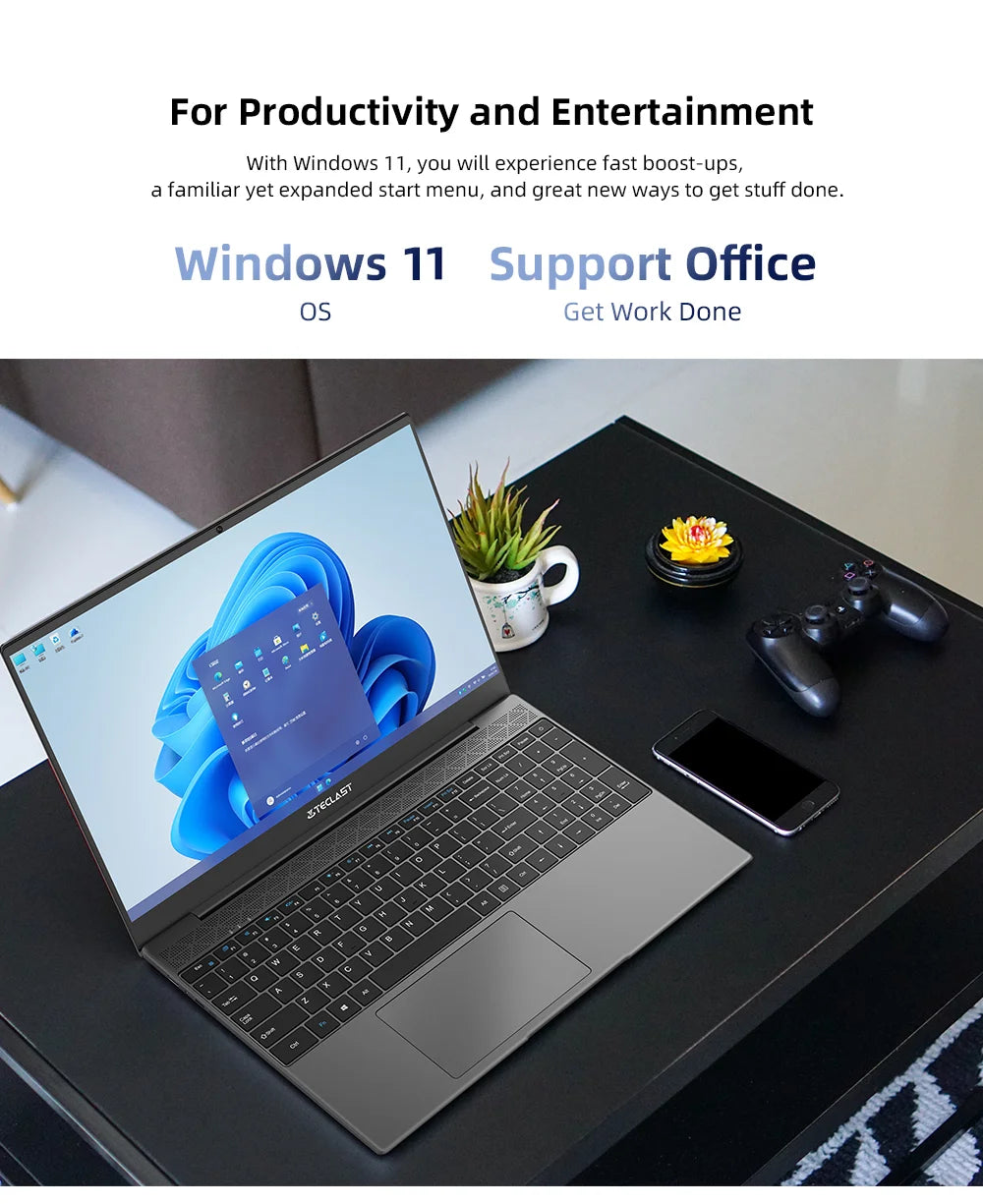 Teclast F15 Plus 2 Laptop 15.6 Inch Windows 11 Laptop 8Gb Ram 256Gb Ssd Gemini Lake N4120 Usb3.0 Mini-Hdmi Full Size Keyboard