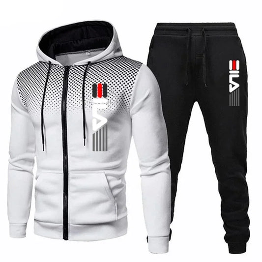 Spring and Autumn 2025 Men's sportswear set, men's zippered casual sportswear, outdoor sportswear pants, men's fitness set