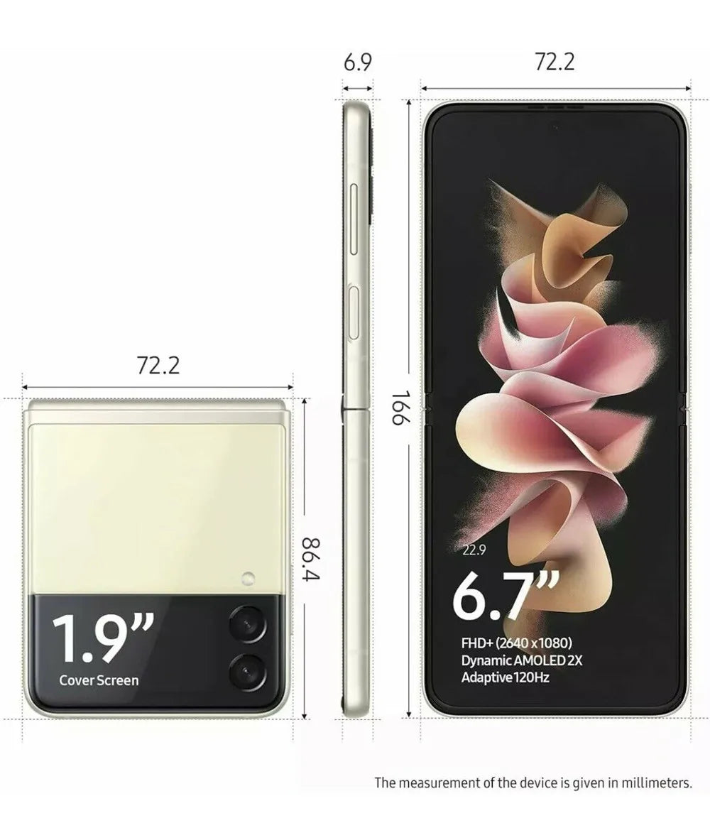 Samsung Galaxy Z Flip 3 Z Flip3 5G F711U1 F711N F711B Original 6.7" AMOLED NFC Snapdragon Unlocked Foldable 99% New Cell Phone