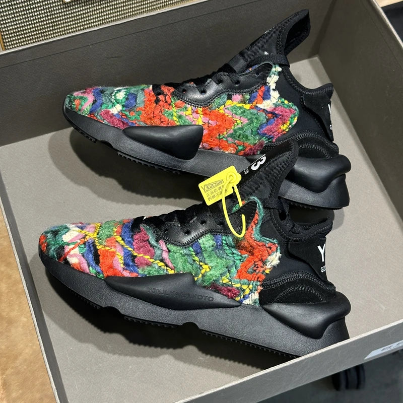 Handcrafed Casual Sneakers Man Platform Leather Canvas Sports Running Shoes Zip Upper Trainers Breathable Men Footwear Man Shoes