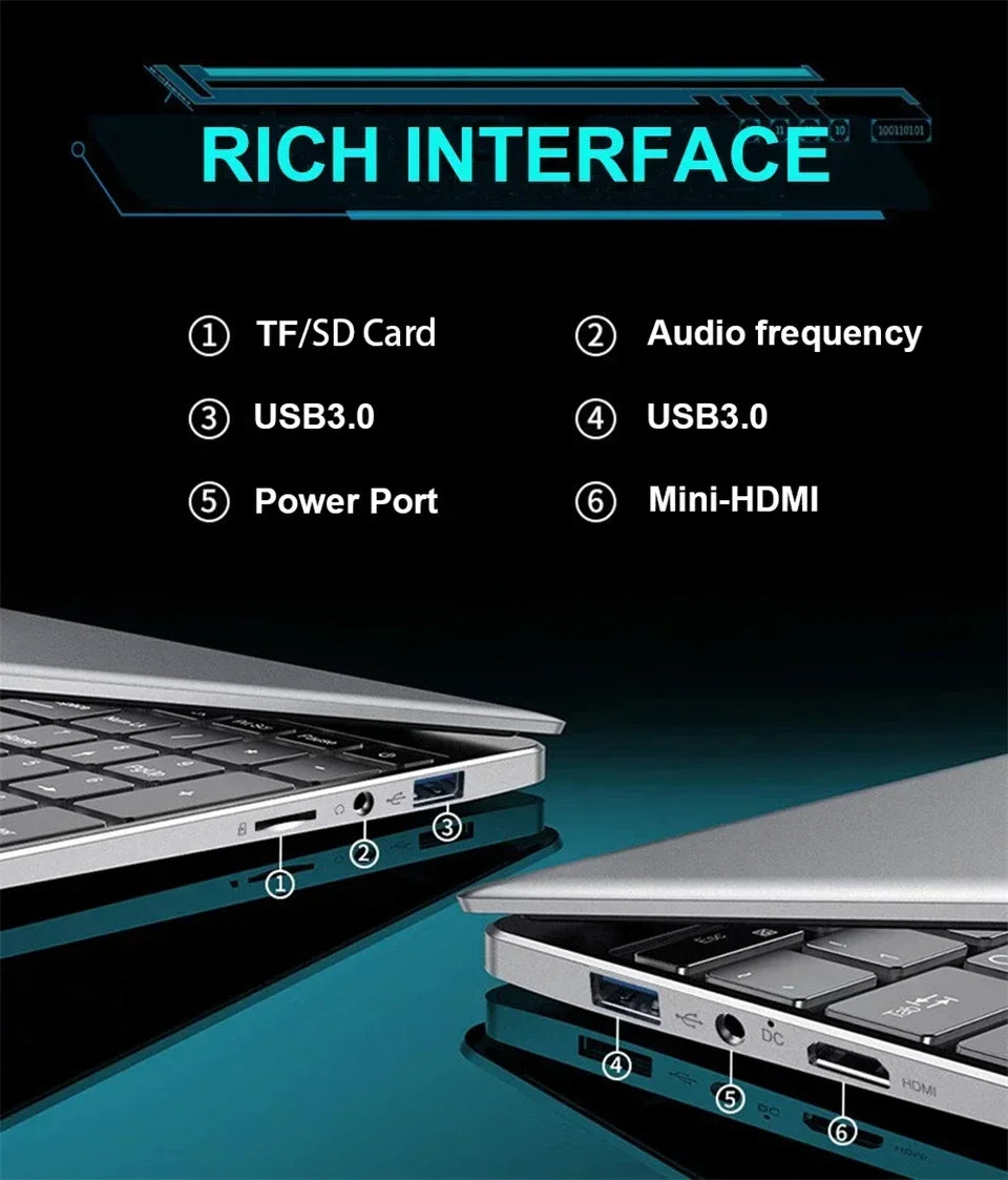 2025 New laptop 15.6 Inch Laptop Windows 11 Intel Core i7 8500Y 16GB RAM 1TB SSD Fingerprint Unlock Study Office Pc Laptops