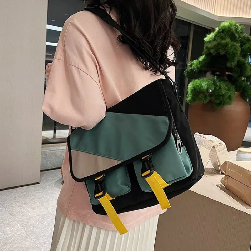 Waterproof Nylon Messenger Bags for Women Canvas Handbags Shoulder Crossbody Bag Large Capacity Casual Students School Bags