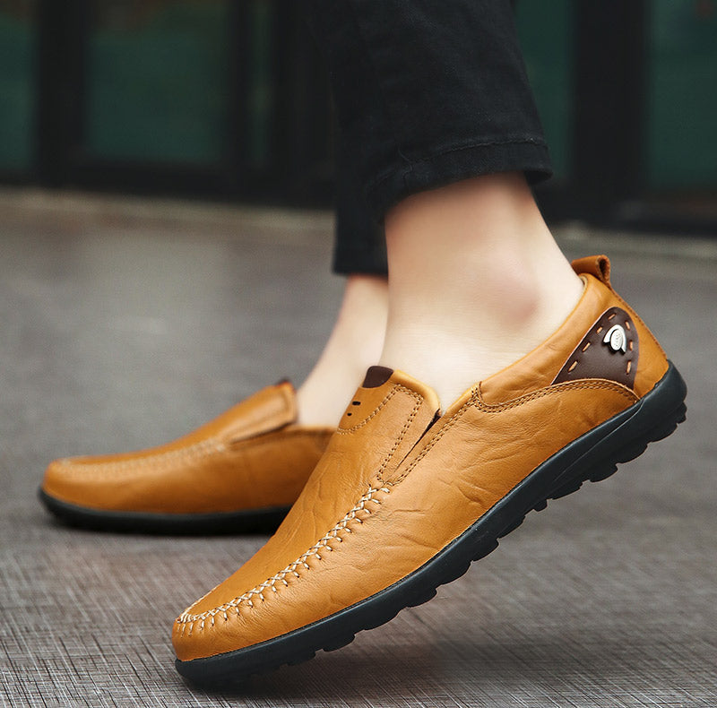 Men Shoes Casual Luxury Brand Genuine Leather Italian Men Loafers Moccasins Slip on Mens Driving Shoes Black Brown Plus Size 47