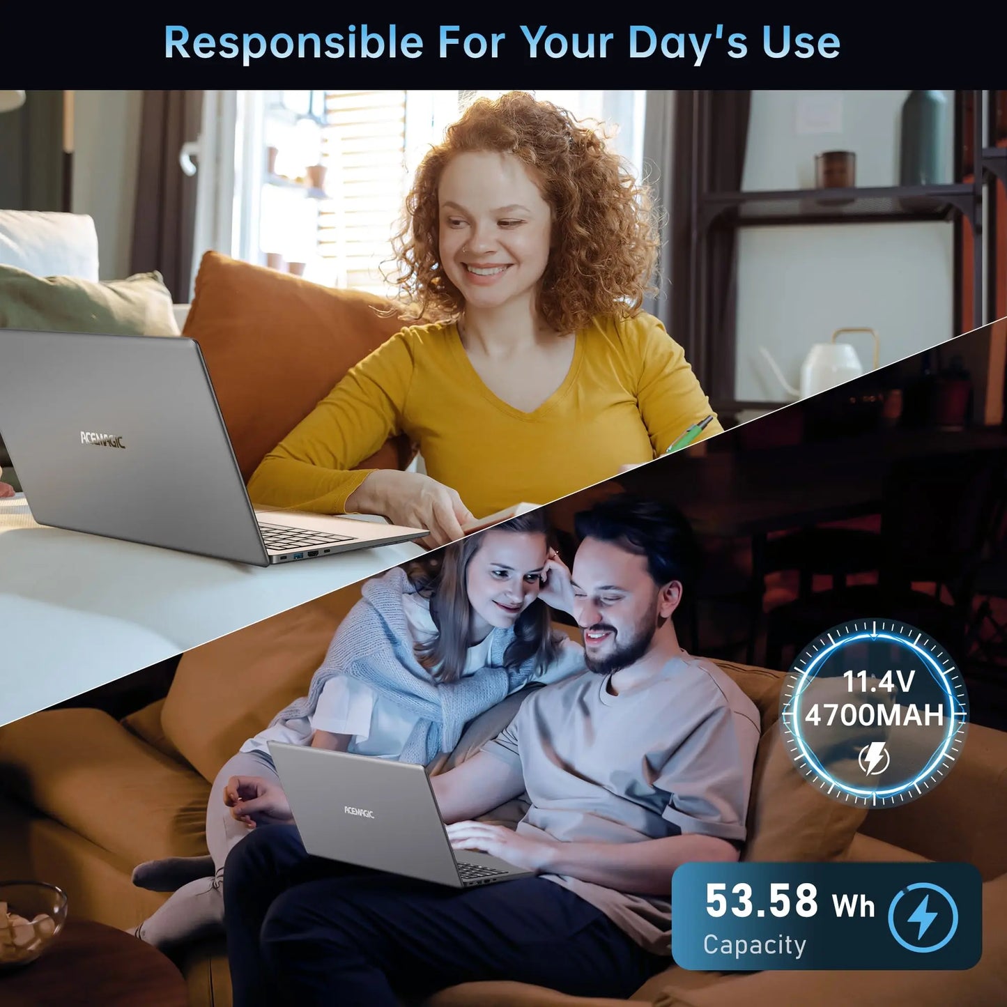 ACEMAGIC Laptop 16.1 FHD Gaming Laptop AMD Ryzen 7 5700U 16GB RAM 512GB SSD Windows 11 Pro Graphite WiFi 6 Backlit KB Gray